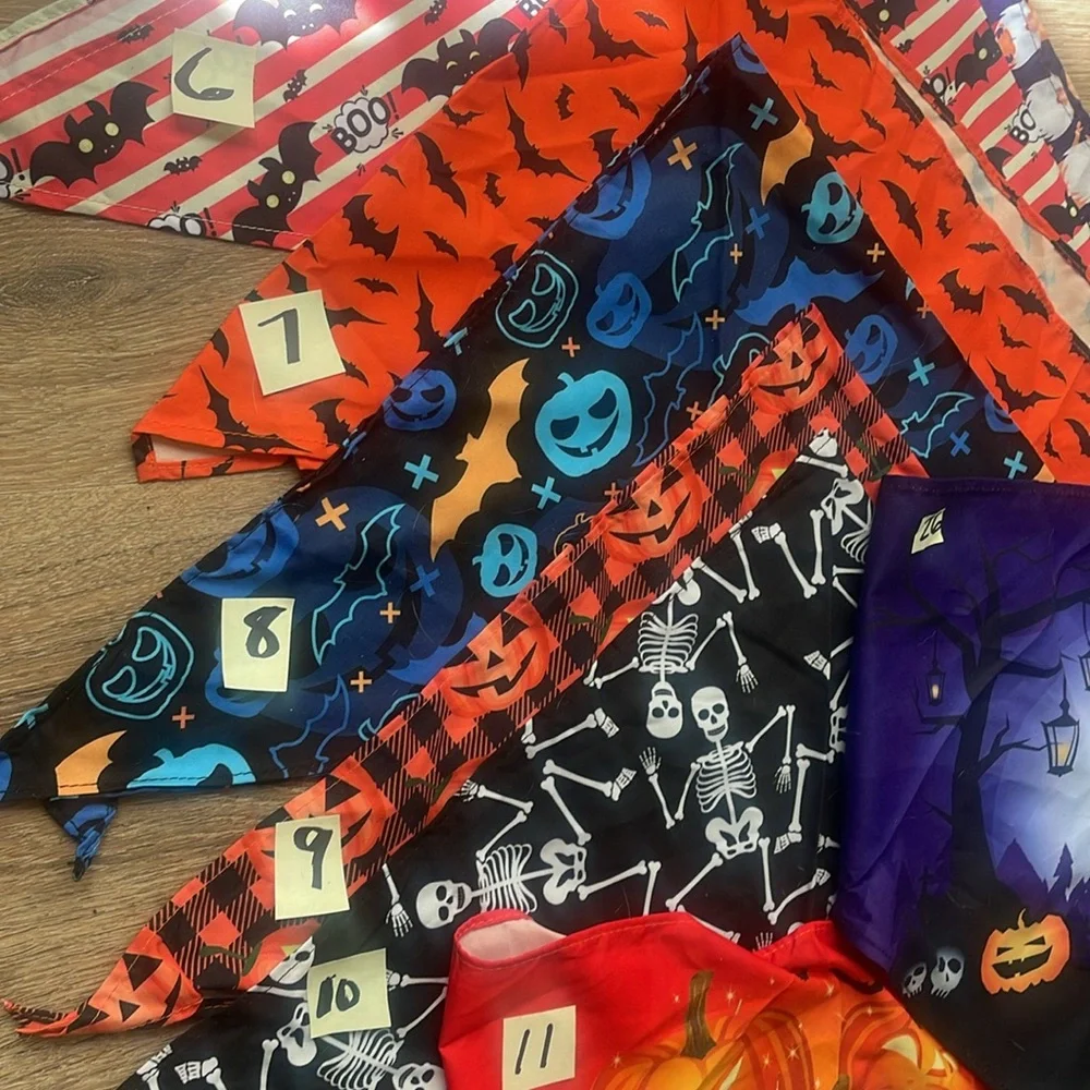 Doggie pet scarfs lightweight, 4 for $20.00 adjustable small large dogs NEW